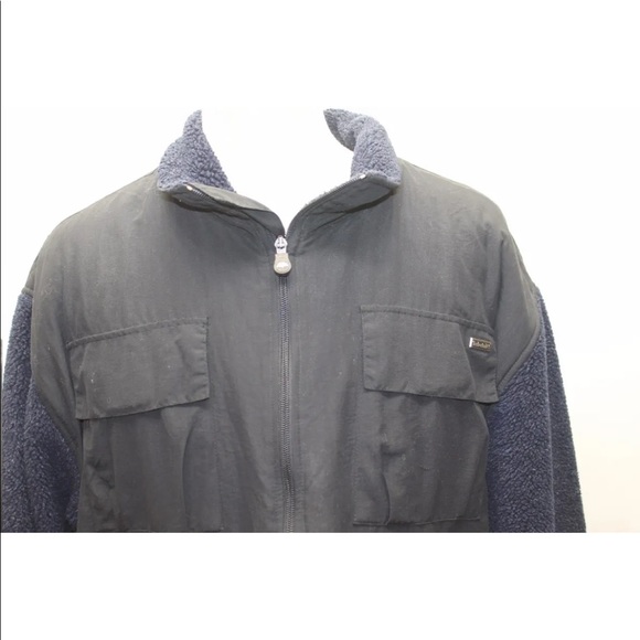 Timberland Men Windbreaker Jacket Large Black W Blue Fur Lining Winter - Picture 13 of 13